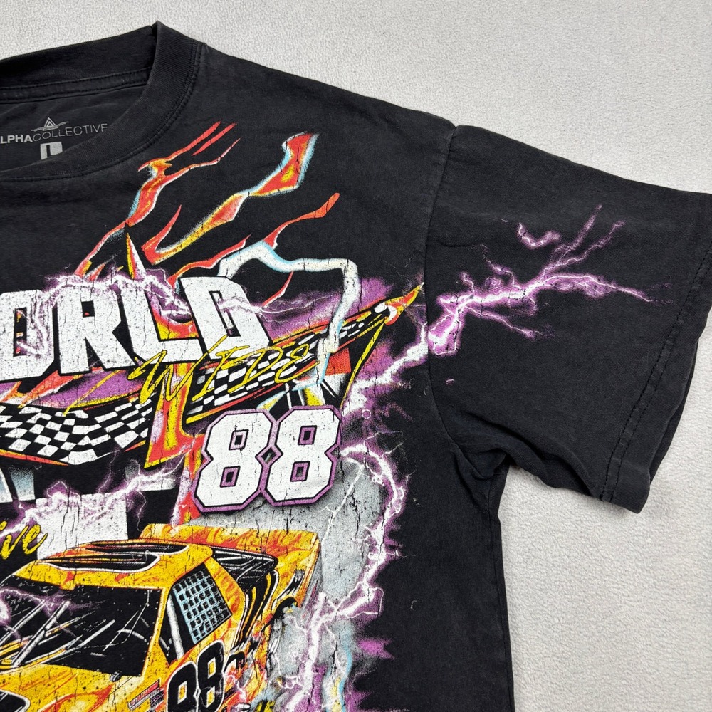 Alpha Collective Mens High Volt Racing Graphic T-Shirt Black Large 88 Car - Picture 4 of 6